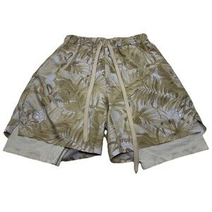 Darc Sport Civil Regime 2-in-1 Shorts Wolves Club NFGU Size Small Floral Beige